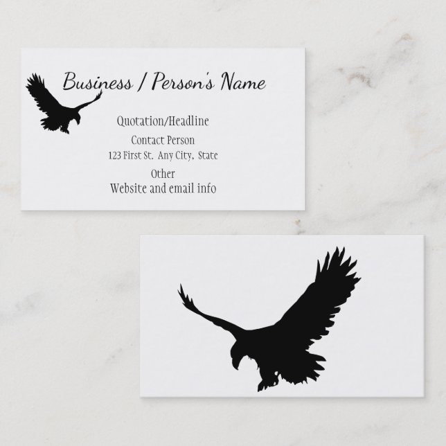 Tarjeta De Visita Eagle Silhouette Bird Nature Personalizado de anim (Anverso / Reverso)
