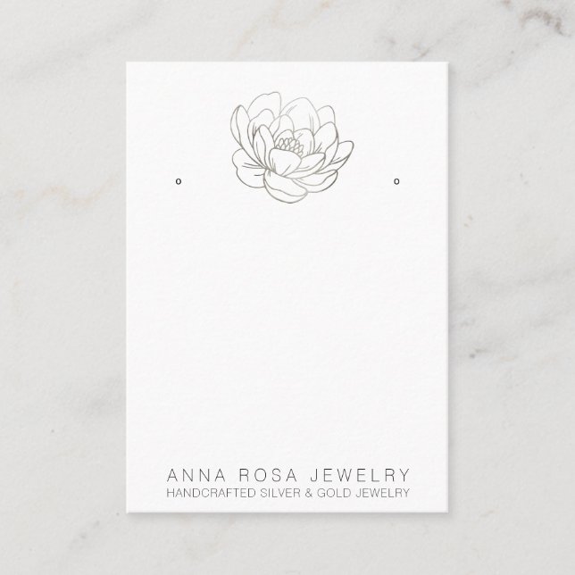 Tarjeta De Visita *~* EARRING PANTALLA QR Purpurina Flor Busin (Anverso)