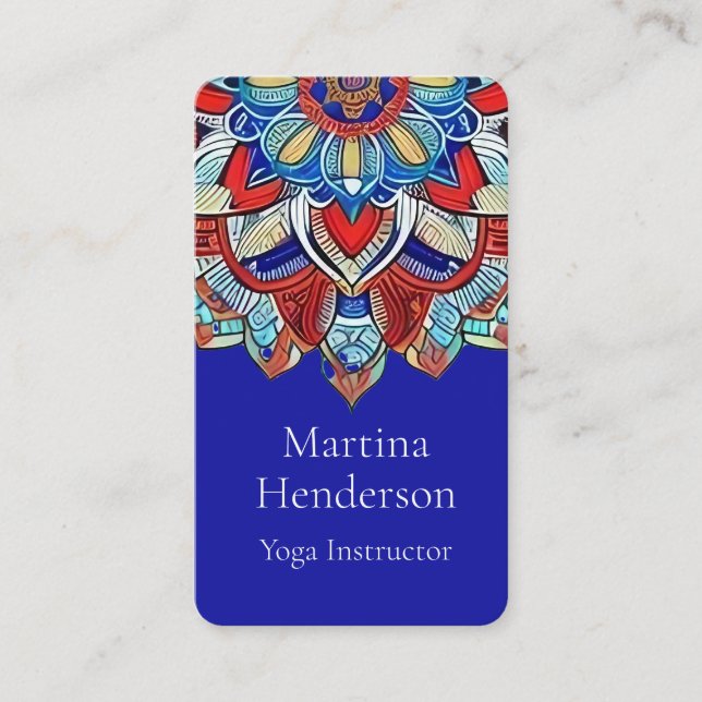 Tarjeta De Visita Earthtone Mandala Yoga (Anverso)