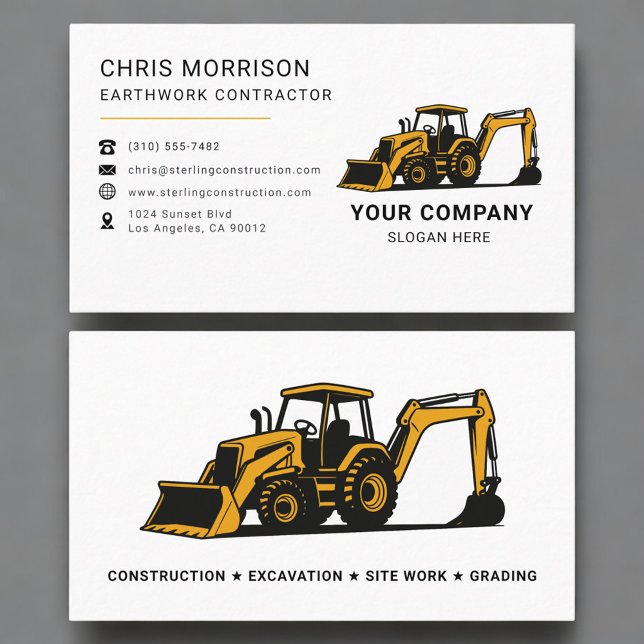 Tarjeta De Visita Earthwork Contractor Professional (Subido por el creador)