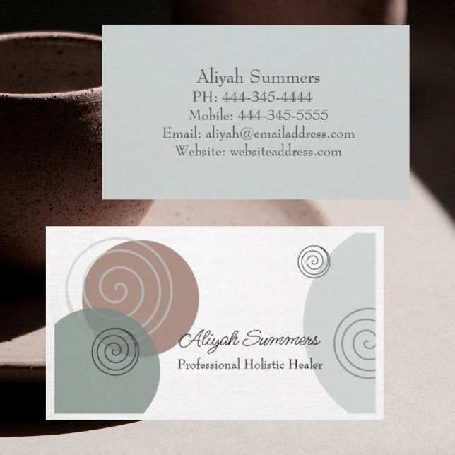 Tarjeta de visita Earthy Boho Meditation and Heali (Subido por el creador)