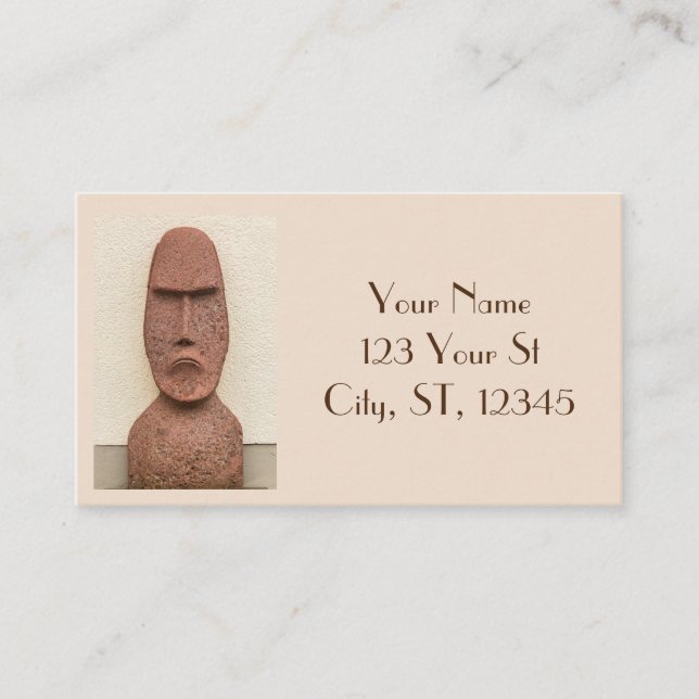 Tarjeta De Visita Easter Island Moai Head Thunder_Cove (Anverso)