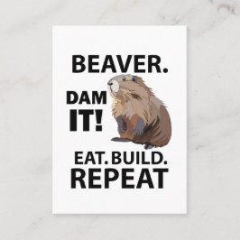 Tarjeta De Visita Eat Build Repeat Funny Beaver Animal