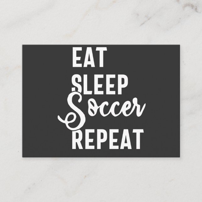 Tarjeta De Visita eat sleep soccer repeat (Anverso)