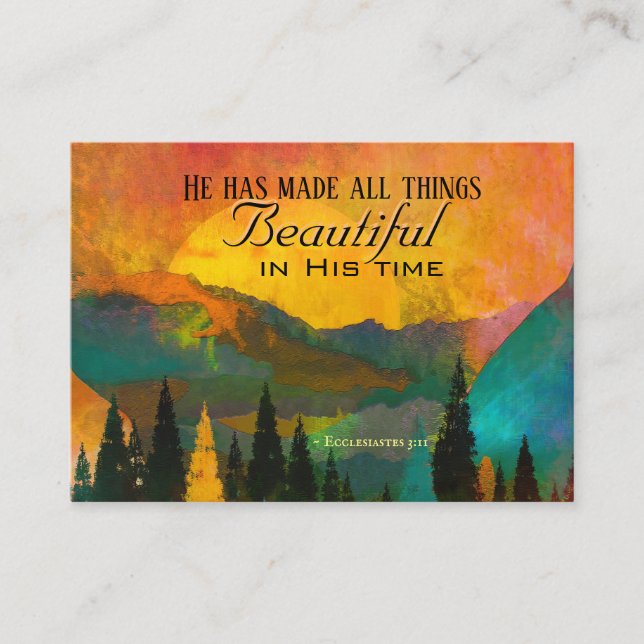 Tarjeta De Visita Ecclesiastes 3:11 Ha hecho todas las cosas bellas (Anverso)