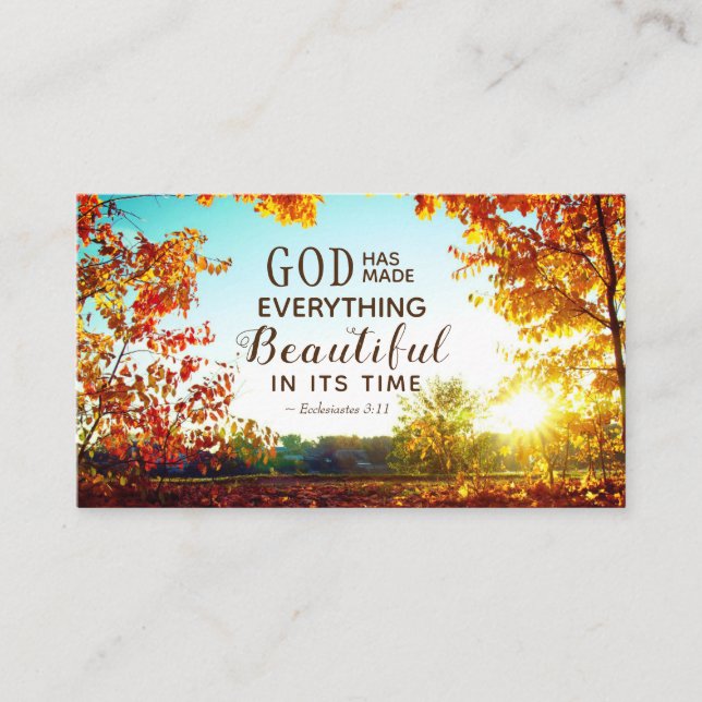 Tarjeta De Visita Ecclesiastes 3:11 Ha hecho todo hermoso (Anverso)