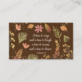 Tarjeta De Visita Ecclesiastes 3:4, Un momento para llorar, un momen