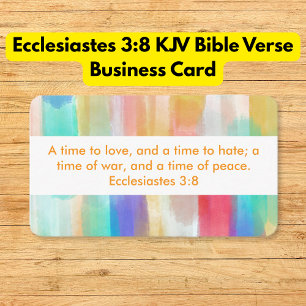 Tarjeta De Visita Ecclesiastés 3:8 KJV Biblia Verse Arcoiris
