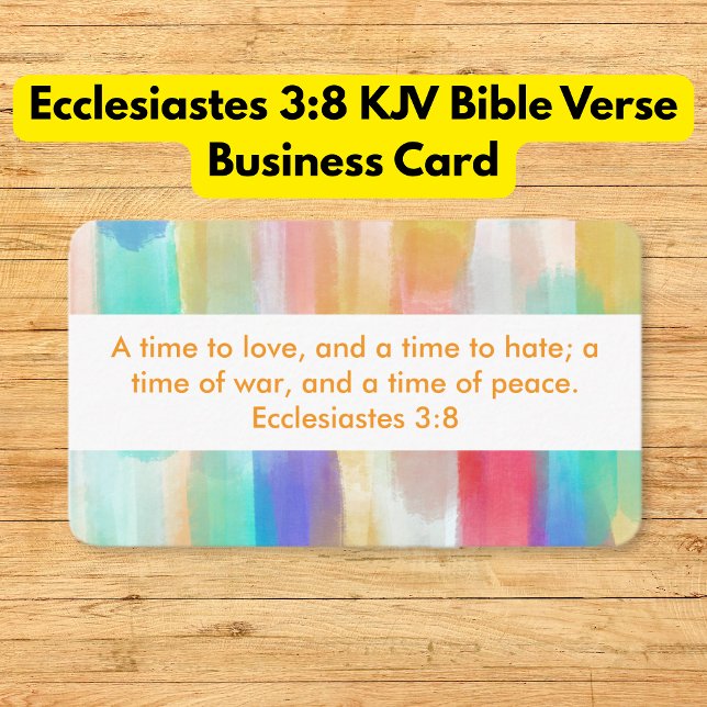Tarjeta De Visita Ecclesiastés 3:8 KJV Biblia Verse Arcoiris (Subido por el creador)