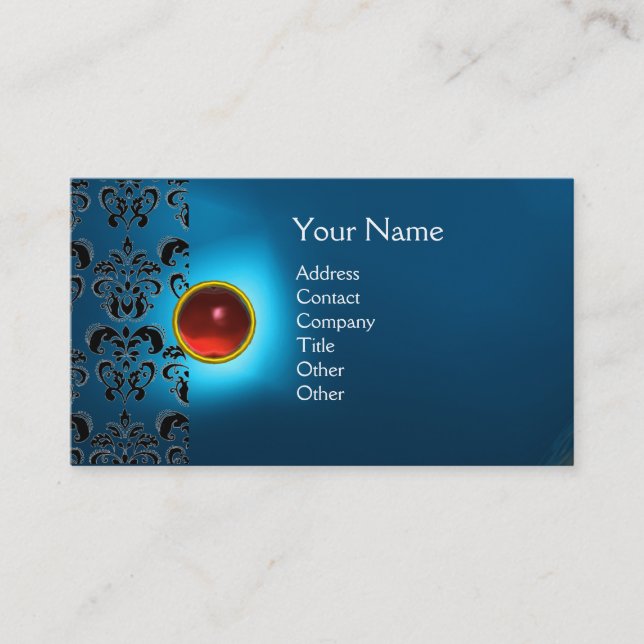 TARJETA DE VISITA ECLIPSE DAMASK GEM MONOGRAM (Anverso)