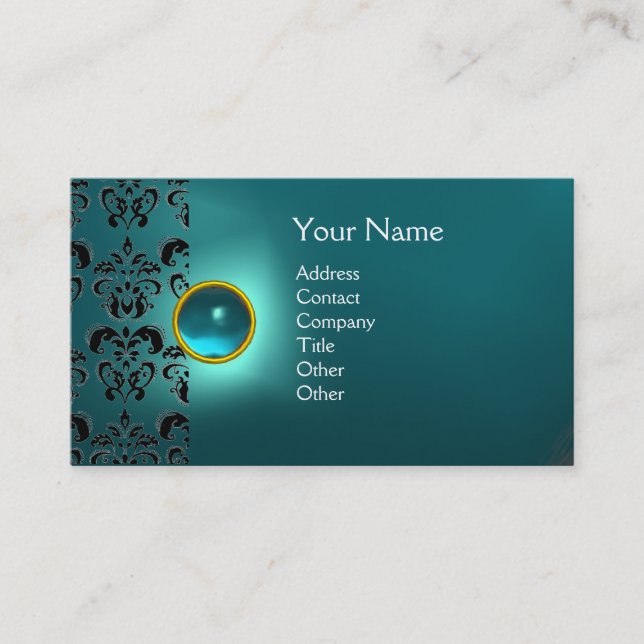 TARJETA DE VISITA ECLIPSE DAMASK GEM MONOGRAM (Anverso)