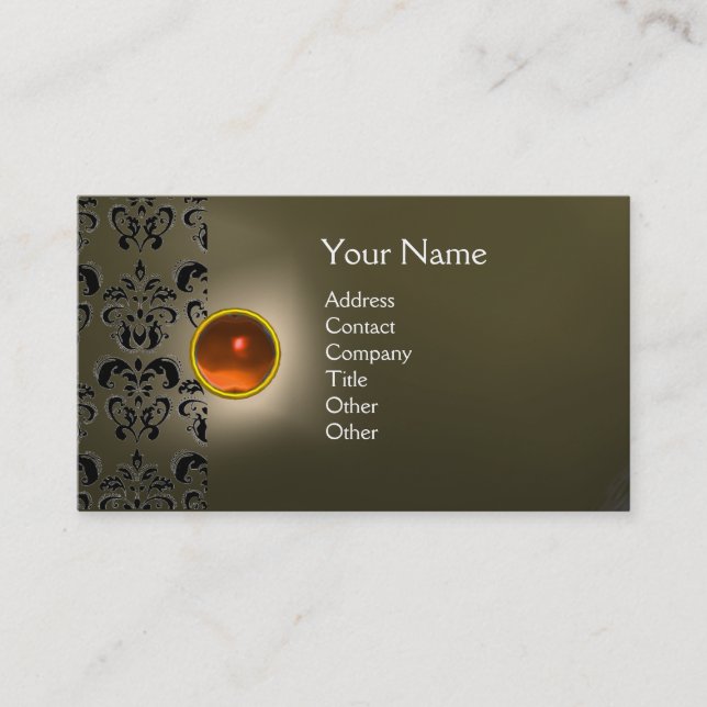 TARJETA DE VISITA ECLIPSE DAMASK GEM  MONOGRAMA (Anverso)