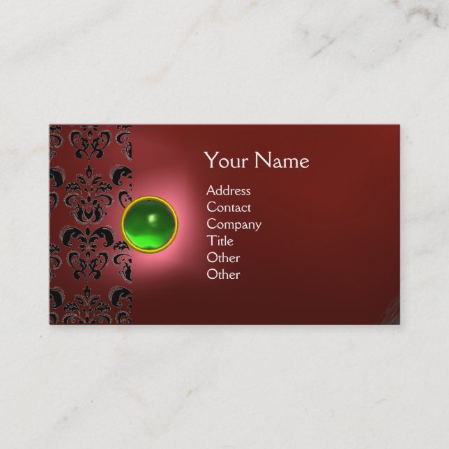 TARJETA DE VISITA ECLIPSE DAMASK GEM  MONOGRAMA (Anverso)