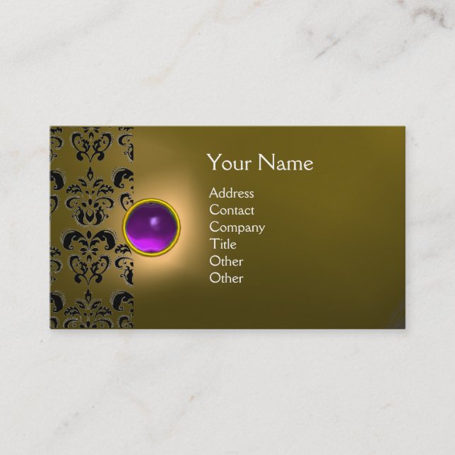 TARJETA DE VISITA ECLIPSE DAMASK GEM  MONOGRAMA (Anverso)