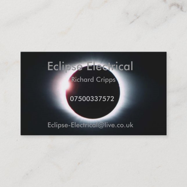 Tarjeta De Visita Eclipse eléctrico (Anverso)