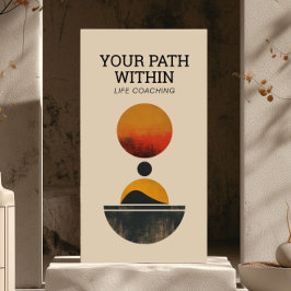 Tarjeta De Visita Eclipse Minimalista retro Serenity Life Coach, Yog