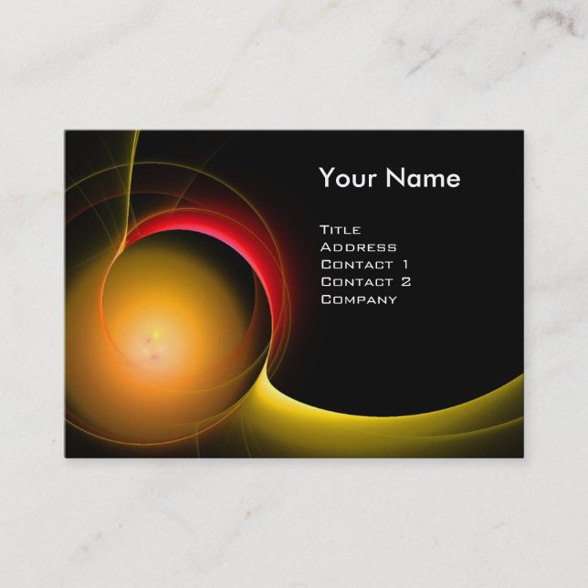 Tarjeta De Visita ECLIPSE MONOGRAM Negro amarillo vibrante (Anverso)
