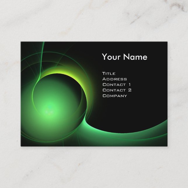 Tarjeta De Visita ECLIPSE MONOGRAM Verde negro vibrante (Anverso)