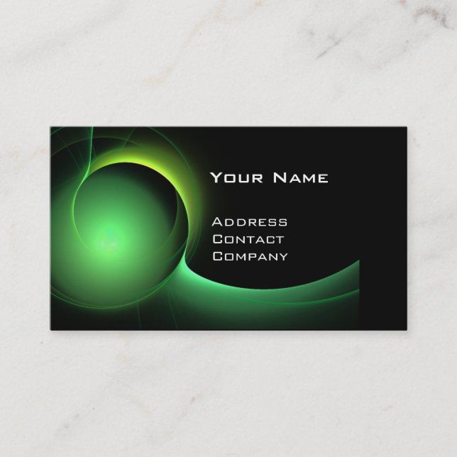 Tarjeta De Visita ECLIPSE MONOGRAM Verde negro vibrante (Anverso)