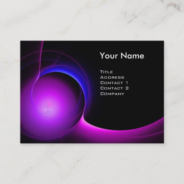 Tarjeta De Visita ECLIPSE MONOGRAM Violeta negro vibrante (Anverso)
