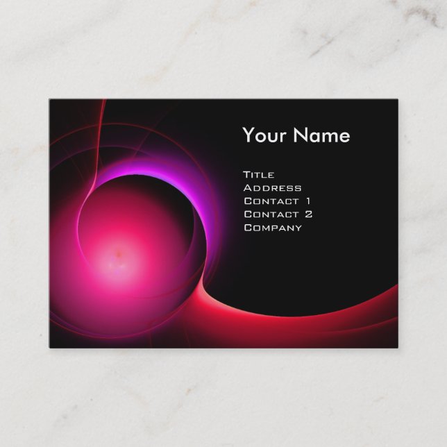 Tarjeta De Visita ECLIPSE MONOGRAM Violeta violeta rosada vibrante (Anverso)