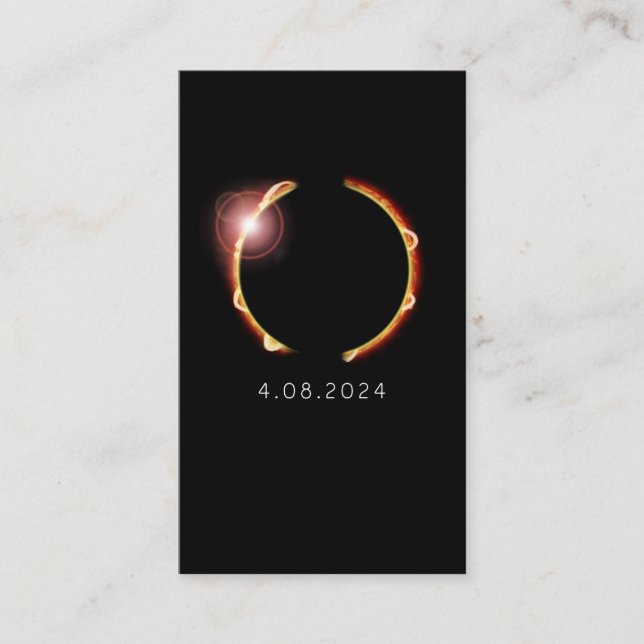 Tarjeta De Visita Eclipse solar total 8 de abril de 2024 (Anverso)