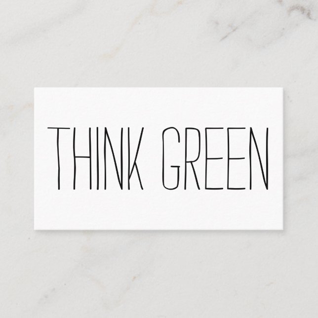 Tarjeta De Visita Eco amigable / pro ambiente simple gracias bu (Anverso)