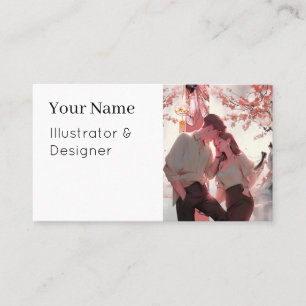 Tarjeta De Visita Eco del Destino: Amor Eterno bajo Flor de Cerezo