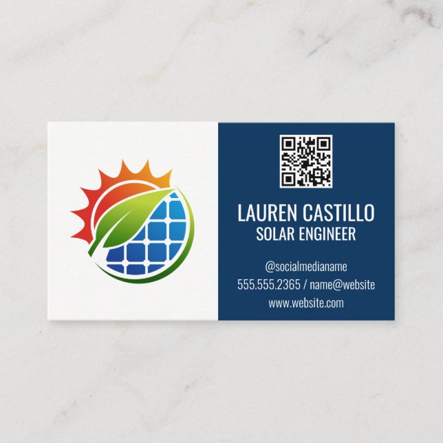 Tarjeta De Visita Eco Energy | Energía de energía de paneles solares (Anverso)