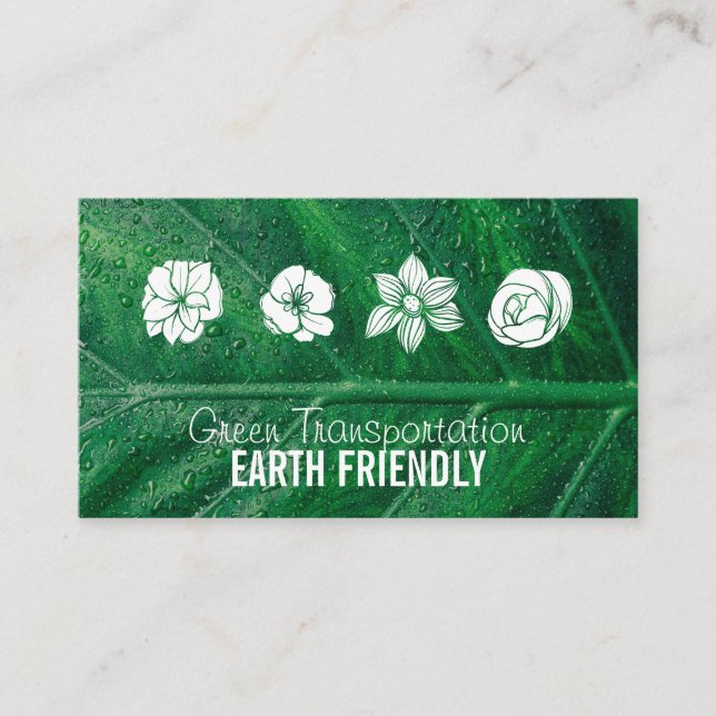 Tarjeta De Visita Eco Friendly | Transporte | Apaisado | Al aire lib (Anverso)