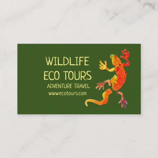 Tarjeta De Visita Eco viajes de aventura viajes negocios gecko vida  (Anverso)