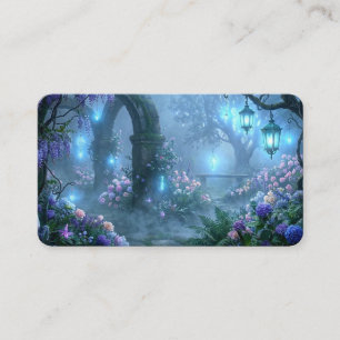 Tarjeta De Visita Ecos brumosos del jardín de la niebla azul