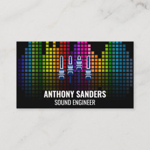 Tarjeta De Visita Ecualizador de barra de sonido colorido