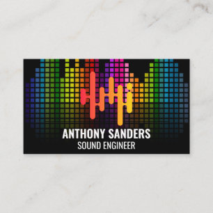 Tarjeta De Visita Ecualizador de sonido colorido   Música