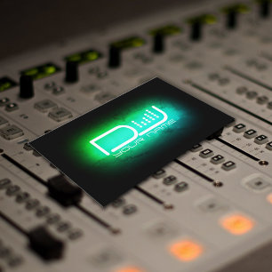 Tarjeta De Visita Ecualizador Faux neon light DJ