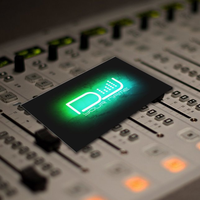 Tarjeta De Visita Ecualizador Faux neon light DJ (Subido por el creador)
