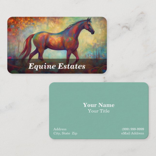 Tarjeta De Visita Ecuestre / equino / caballo (Anverso / Reverso)