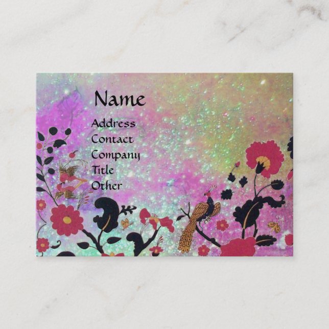TARJETA DE VISITA EDEN / JARDÍN BLANCO EN GOLPE DE PURPLE (Anverso)