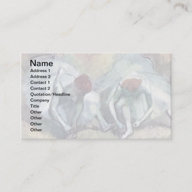 Tarjeta De Visita Edgar Degas - Bailarinas de ballet Tying Shoes (Anverso)