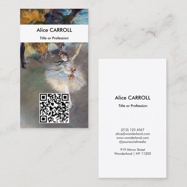 Tarjeta De Visita Edgar Degas - La estrella - Código QR (Anverso / Reverso)