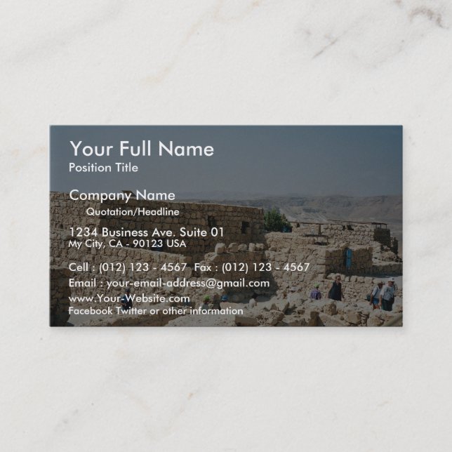 Tarjeta De Visita Edificio antiguo, Masada, Israel (Anverso)