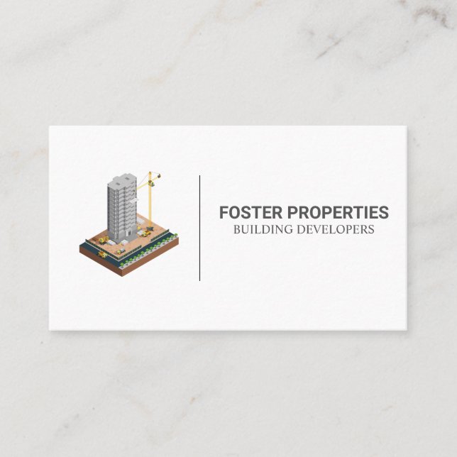 Tarjeta De Visita Edificio comercial | Arquitecto de construcción (Anverso)