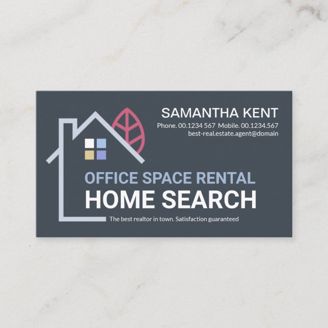 Tarjeta De Visita Edificio creativo Realtor de paisajes domésticos (Anverso)