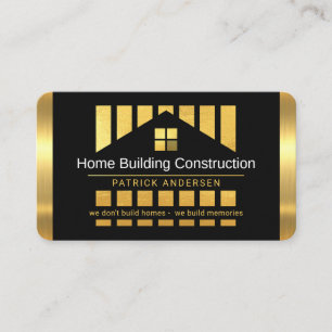 Tarjeta De Visita Edificio de hogar de oro Silueta Construcción Pilo