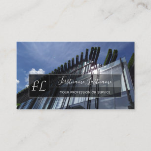 Tarjeta De Visita Edificio de oficinas de fachada de vidrio moderno 