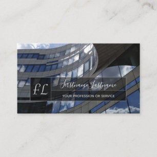 Tarjeta De Visita Edificio de oficinas de fachada de vidrio moderno 