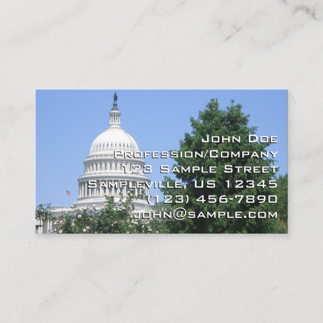 Tarjeta De Visita Edificio del Capitolio desde el parque Bartholdi (Anverso)