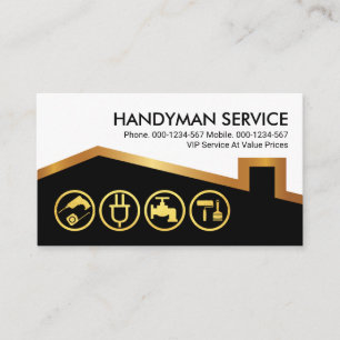Tarjeta De Visita Edificio del techo de oro de Handman Tools