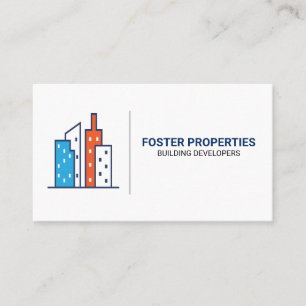 Tarjeta De Visita Edificios Coloridos Bienes Raíces