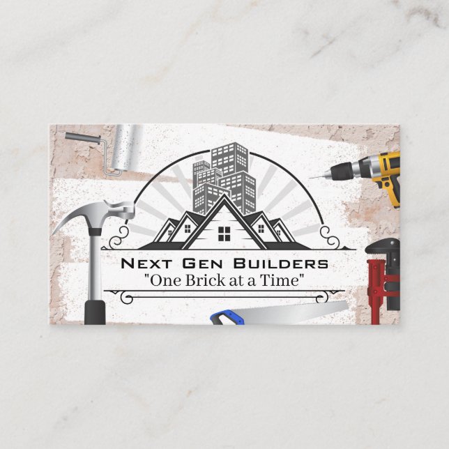 Tarjeta De Visita Edificios comerciales | Contractores generales (Anverso)